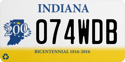 IN license plate 074WDB
