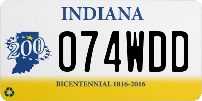 IN license plate 074WDD