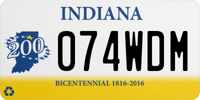 IN license plate 074WDM