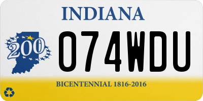 IN license plate 074WDU