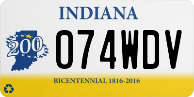 IN license plate 074WDV