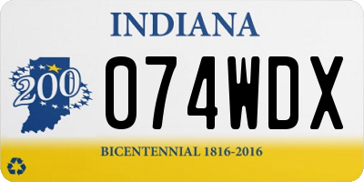IN license plate 074WDX