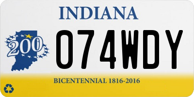 IN license plate 074WDY