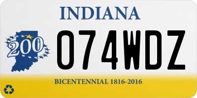 IN license plate 074WDZ