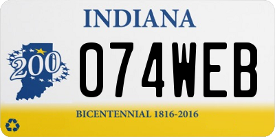 IN license plate 074WEB