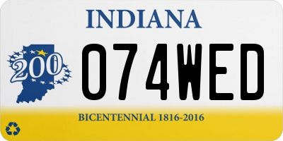 IN license plate 074WED