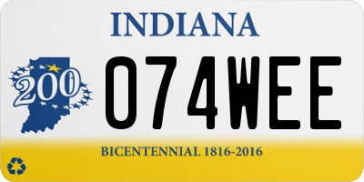 IN license plate 074WEE