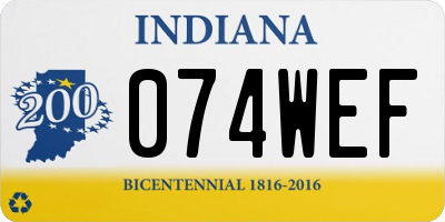 IN license plate 074WEF