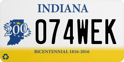 IN license plate 074WEK