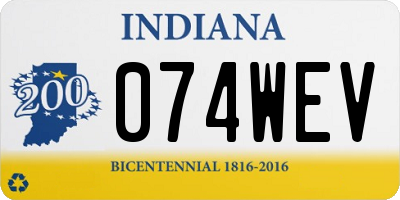 IN license plate 074WEV