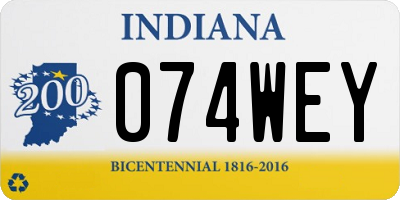 IN license plate 074WEY