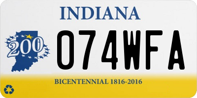 IN license plate 074WFA