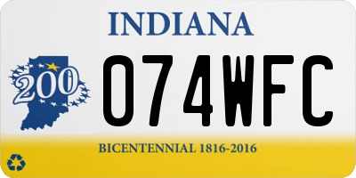 IN license plate 074WFC