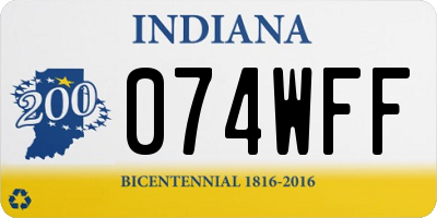 IN license plate 074WFF