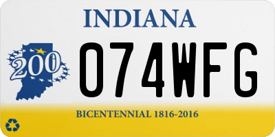 IN license plate 074WFG