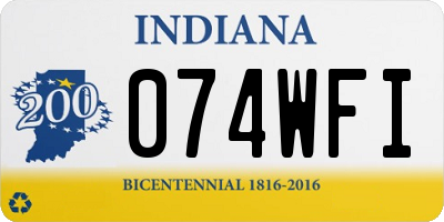 IN license plate 074WFI