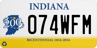 IN license plate 074WFM