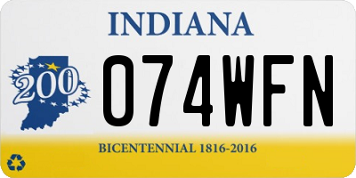 IN license plate 074WFN