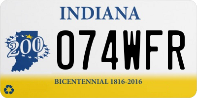 IN license plate 074WFR