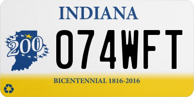 IN license plate 074WFT