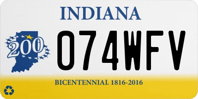 IN license plate 074WFV