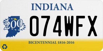 IN license plate 074WFX