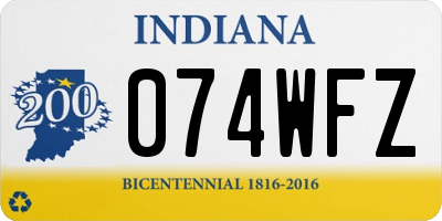 IN license plate 074WFZ