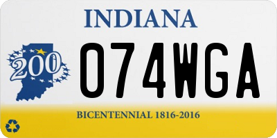 IN license plate 074WGA