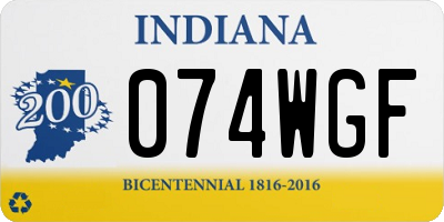 IN license plate 074WGF