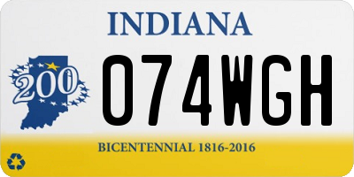 IN license plate 074WGH