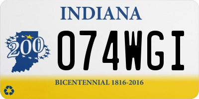 IN license plate 074WGI