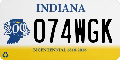 IN license plate 074WGK