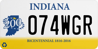 IN license plate 074WGR