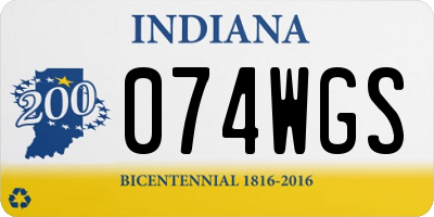 IN license plate 074WGS