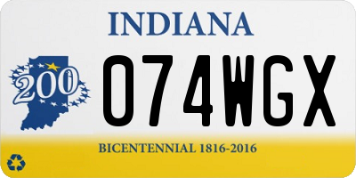 IN license plate 074WGX