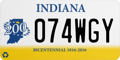 IN license plate 074WGY