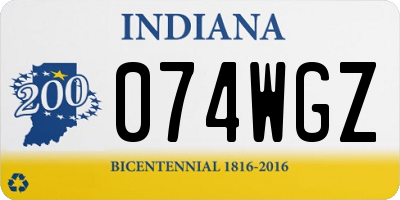 IN license plate 074WGZ