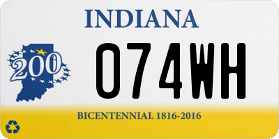 IN license plate 074WH
