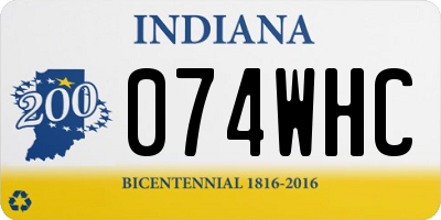 IN license plate 074WHC