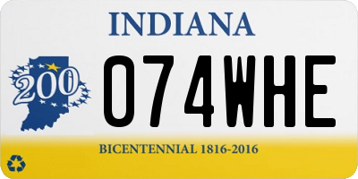 IN license plate 074WHE