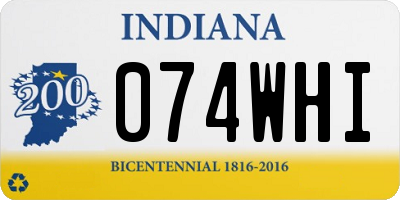 IN license plate 074WHI