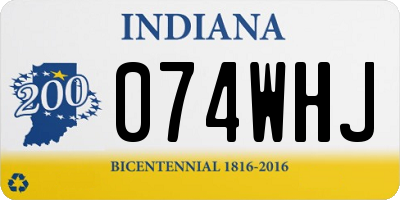 IN license plate 074WHJ
