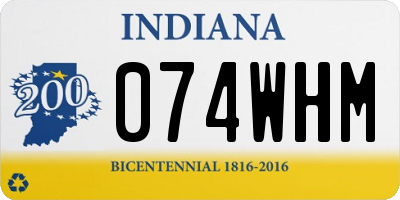 IN license plate 074WHM