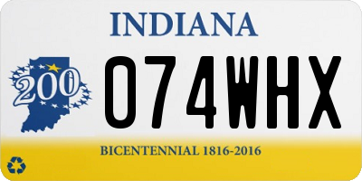 IN license plate 074WHX