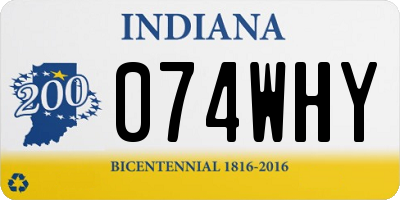 IN license plate 074WHY