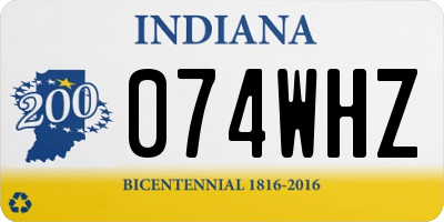 IN license plate 074WHZ