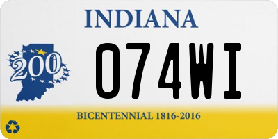 IN license plate 074WI