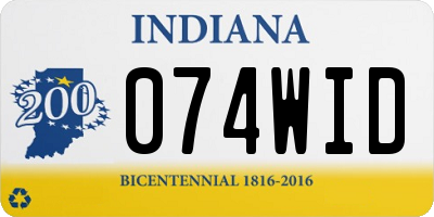 IN license plate 074WID