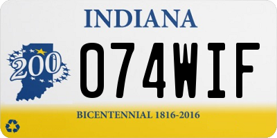 IN license plate 074WIF