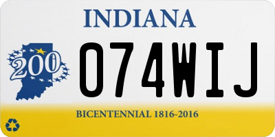 IN license plate 074WIJ